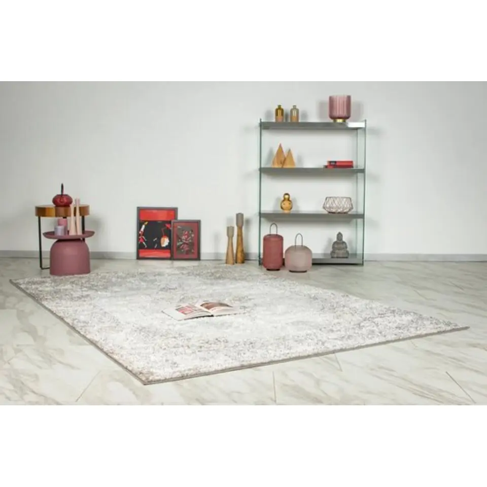 Lalee Vloerkleed Milas - Polyester - 80x150 cm zilver beige
