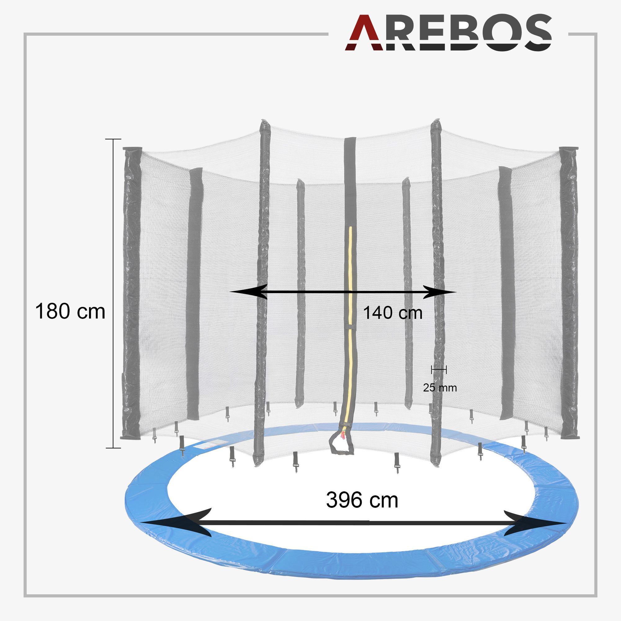 Trampolin Randabdeckung + Netz 396cm