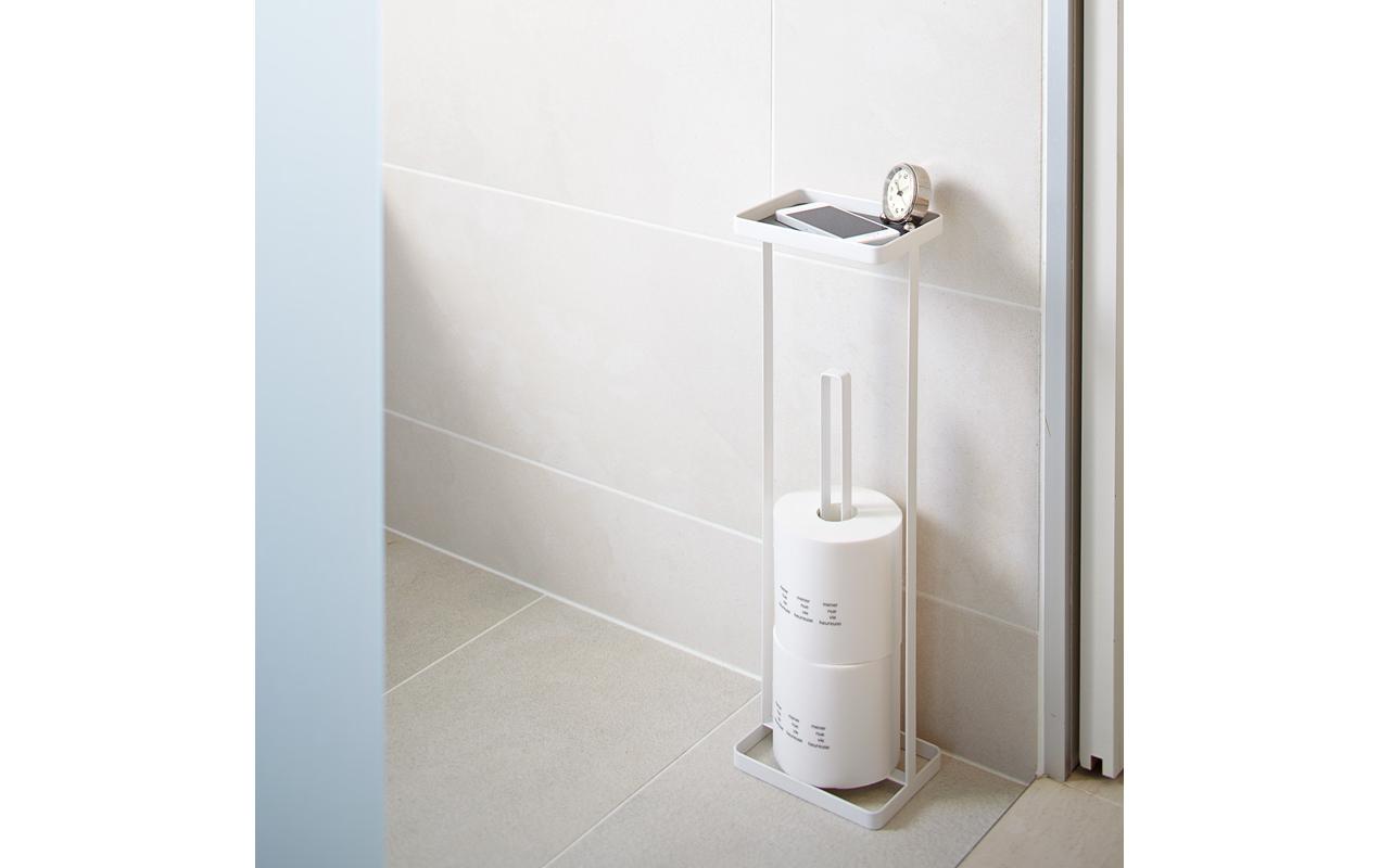 Toilettenpapierhalter Tower WeissToilettenpapierständer aus Metall