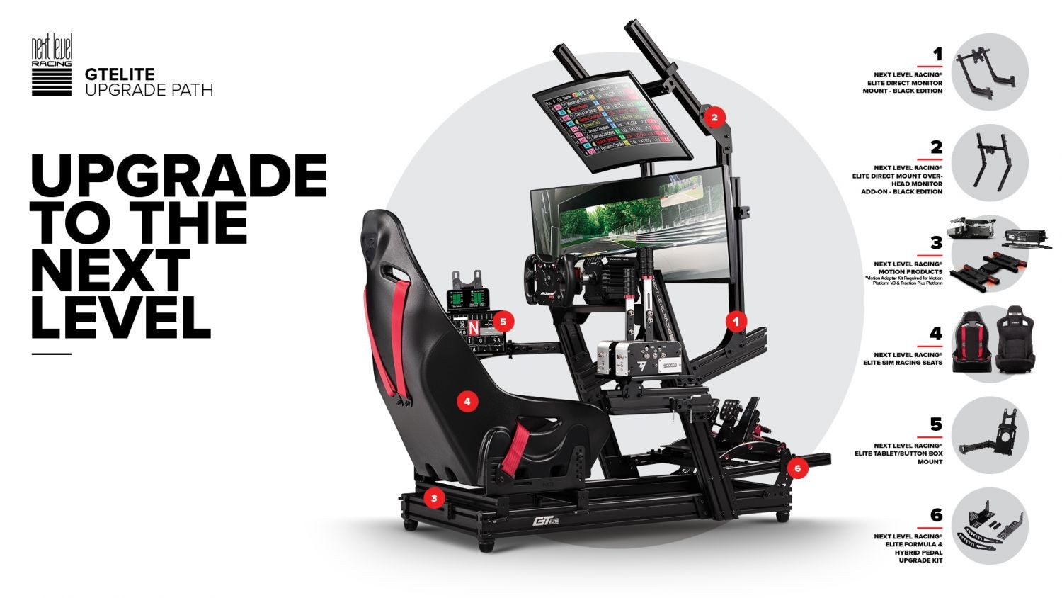 Next Level Racing - GTElite Aluminium Simulator Cockpit Front & Side Mount Edition