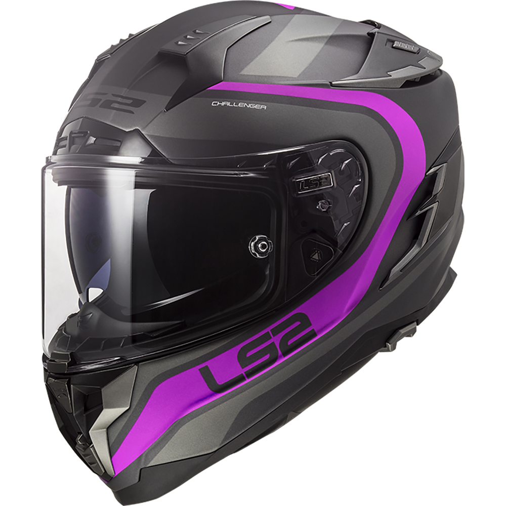 LS2 - Casque FF327 Challenger Fusion Titanium / Rose