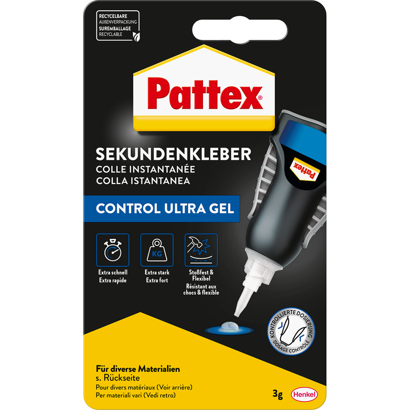 Pattex Sekundenkleber Control Ultra Gel Matic, 3 g