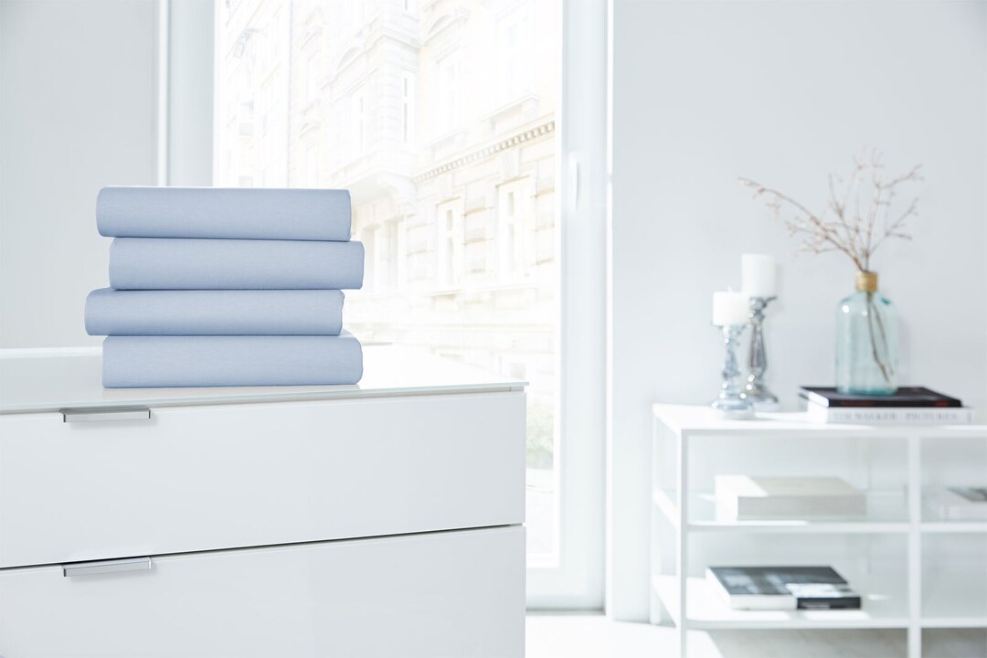 Vario Spannbetttuch Stretch Elasthan-Feinjersey 140 x 200-160 x 220 cm blue sky