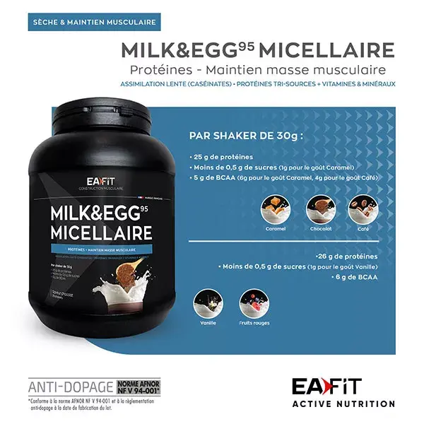 Eafit Milk & Egg 95 Micellaire Goût Chocolat 750g
