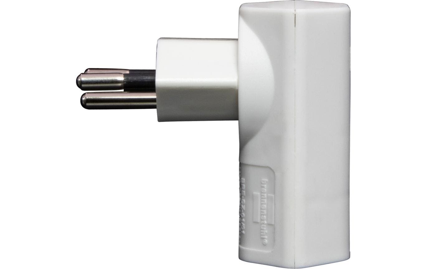 Flachstecker 1 x T13, 300° drehbar, flach, WeissStabiler, formschöner Winkeladapter aus hochbruchfestem Kunststoff