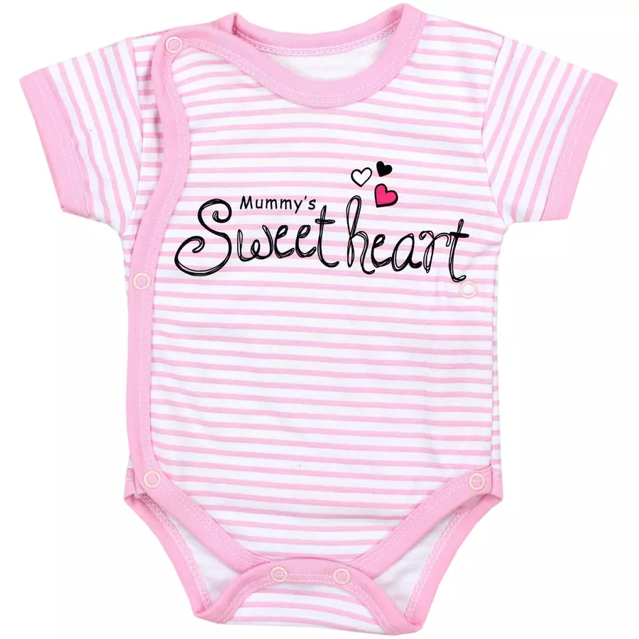 TupTam Baby Mädchen Kurzarm Wickelbody 5er Set weißgrau