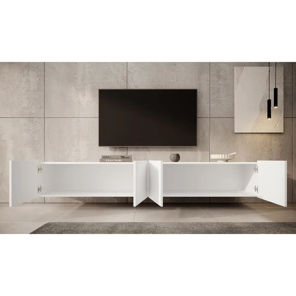 Meubella - TV-Meubel Pepinos - Wit - 200 cm