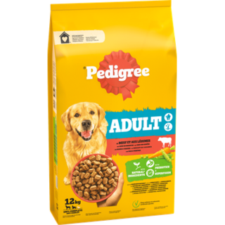 Pedigree Adult - Hondenbrokken - Rund en Groenten Hondenvoer - 12kg