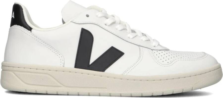 Veja V-10 den Patch Logo Geperforeerde Details Rubberen Zool White