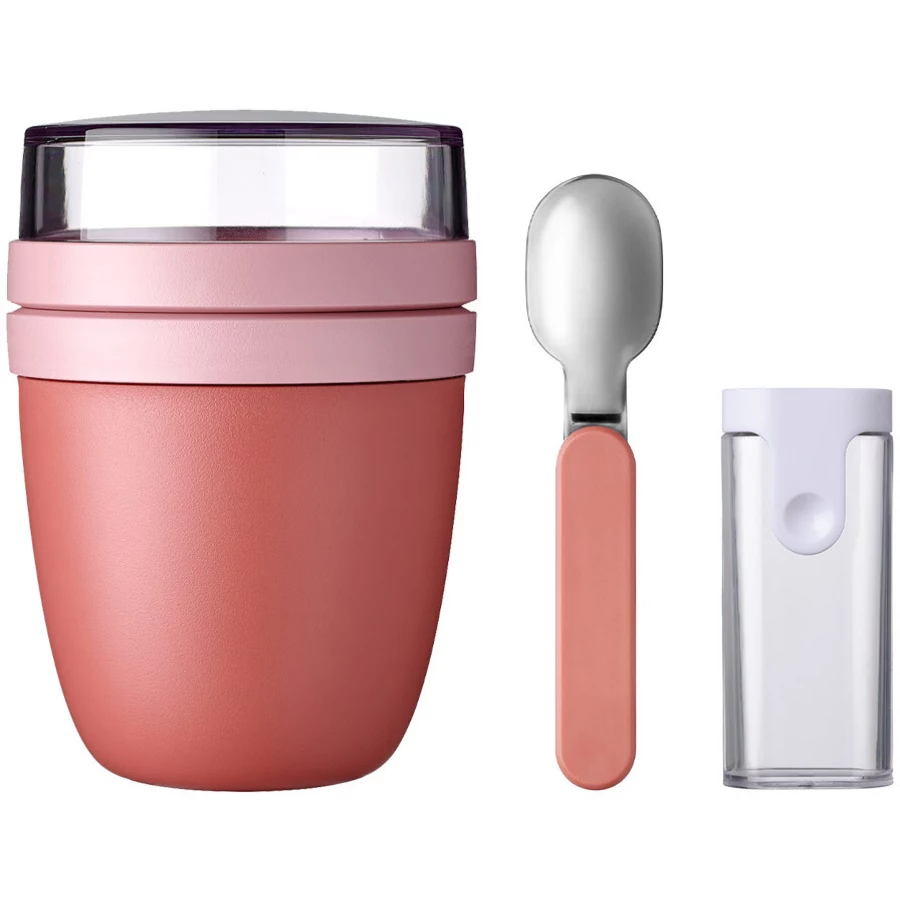 Mepal Lunchpot + Faltbarer Löffel Ellipse 500 + 200 ml rosa-rot