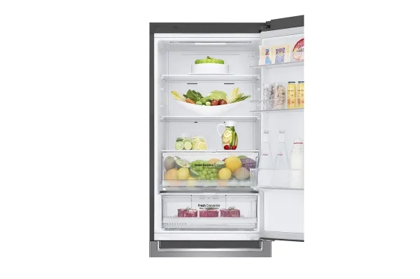 LG Refrigerator GBB71PZDMN A  , Free standing, Combi, Height 186 cm, No Frost system, Fridge net capacity 234 L, Freezer net capacity 107 L, Display, 36 dB, Silver