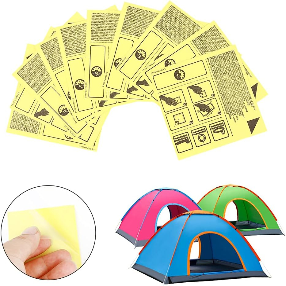(10er Set) 650x650mm Selbstklebender Reparatur Patch Wasserdichter Klebe Flicken für Pool / Luftmatratze / Zelt - Transparent