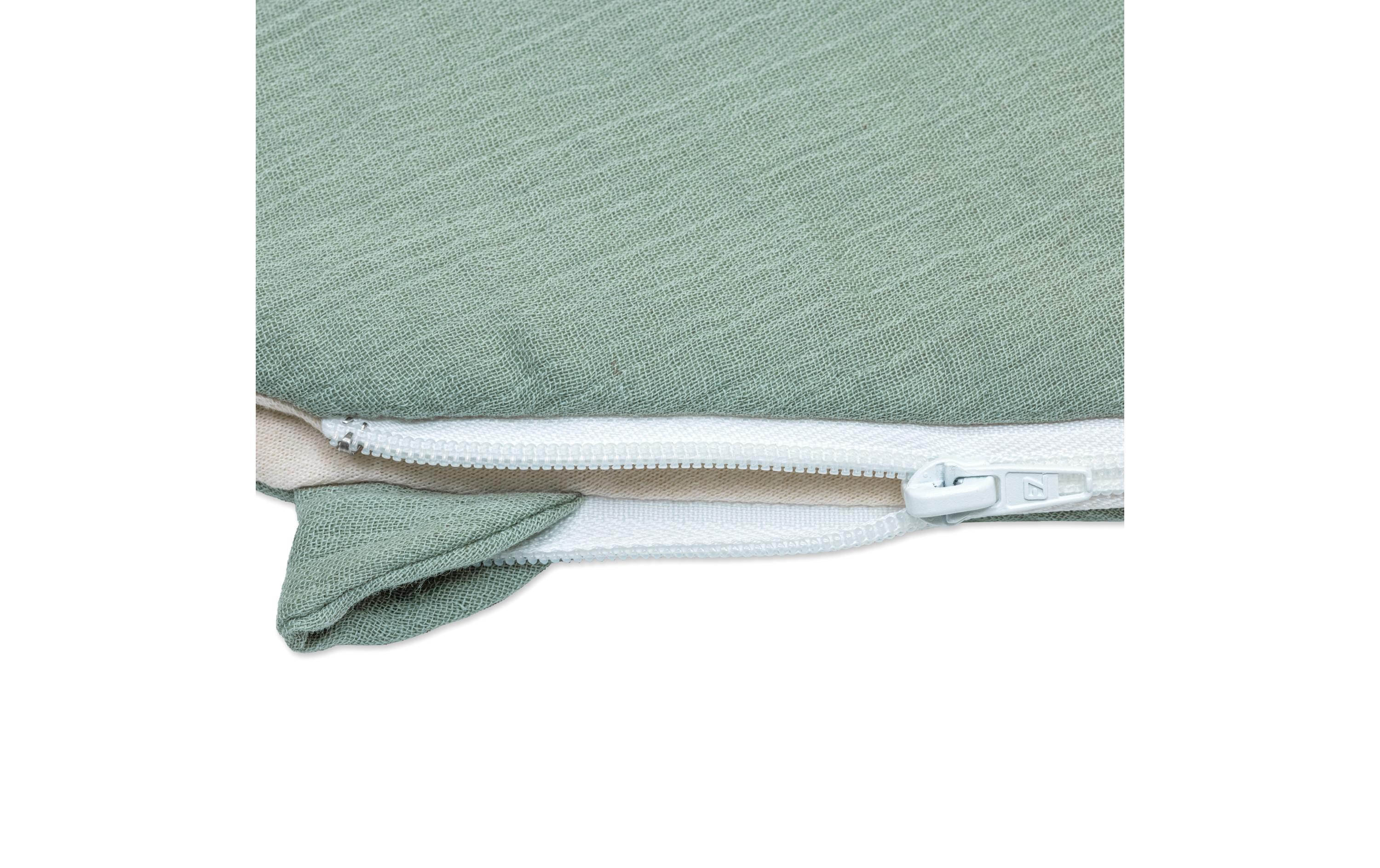 Baby-Ganzjahresschlafsack Musselin Grün Gr. 56/62Babyschlafsack mit Klimavlies und verstellbaren Trägern