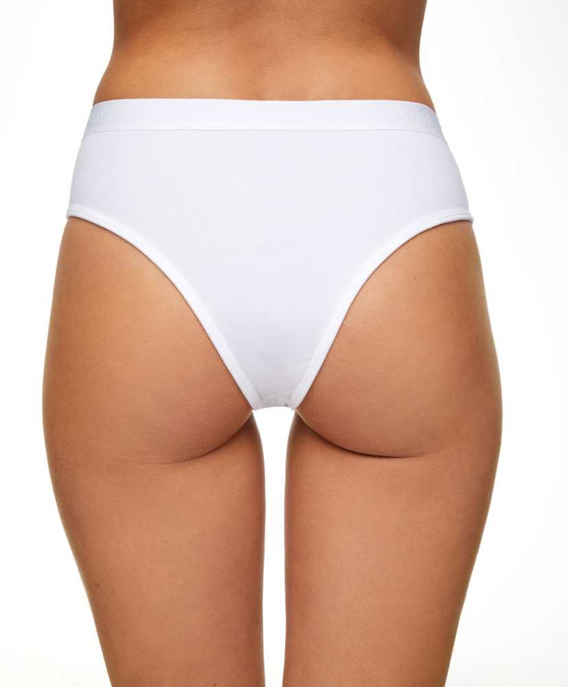2 Calcinhas Cheeky de Cintura Alta em Algodão com Logo