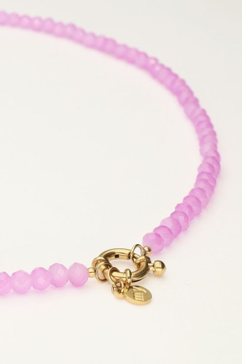 Paarse kralenketting met slotje