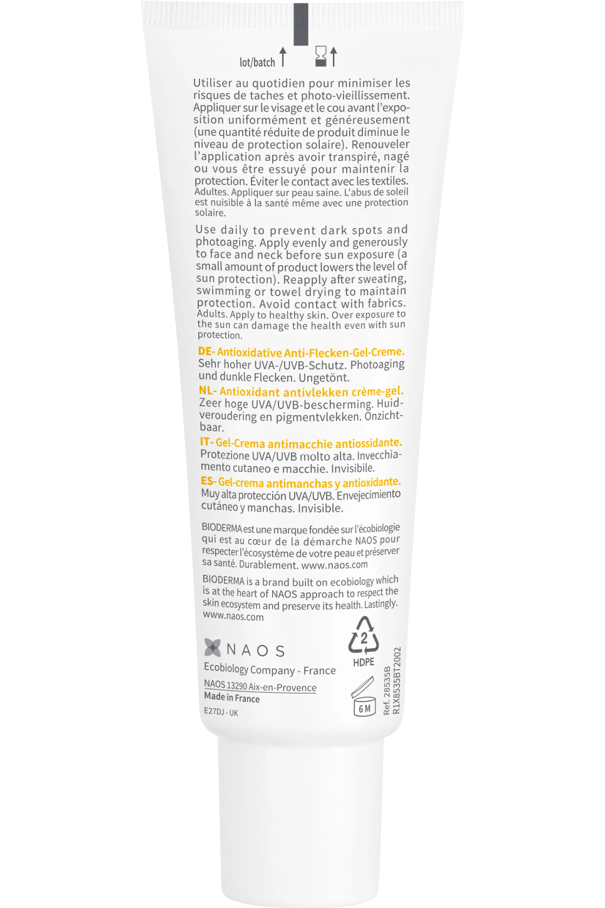 Bioderma Gel-crème solaire anti-tâches Photoderm Spot-Age SPF50+-40 ml