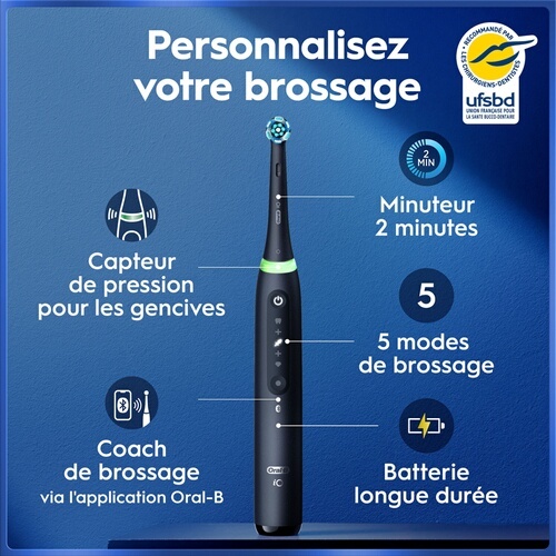 Brosse à dents électrique Oral B io 5 Duo Noire et Blanche X2