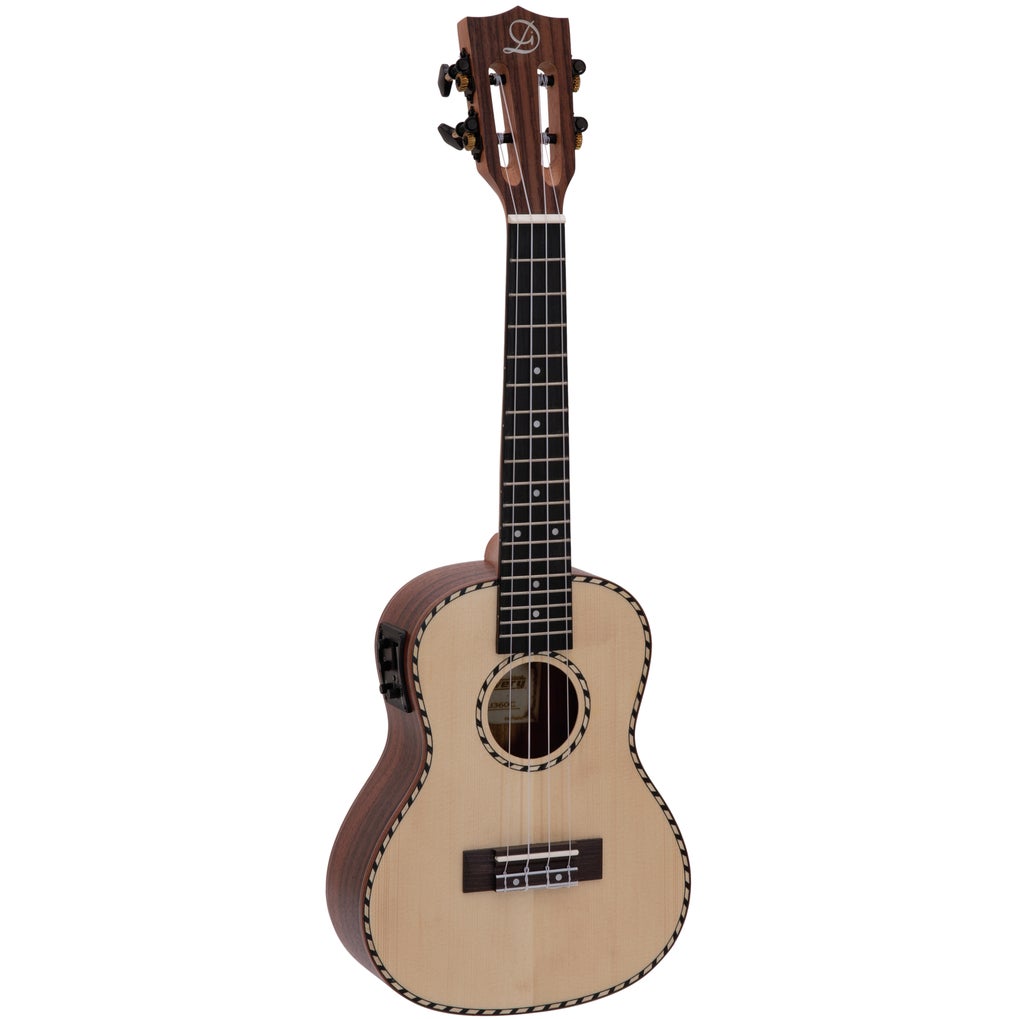 Dimavery UK-800 elektrisch-akoestische concert ukulele massief sparren