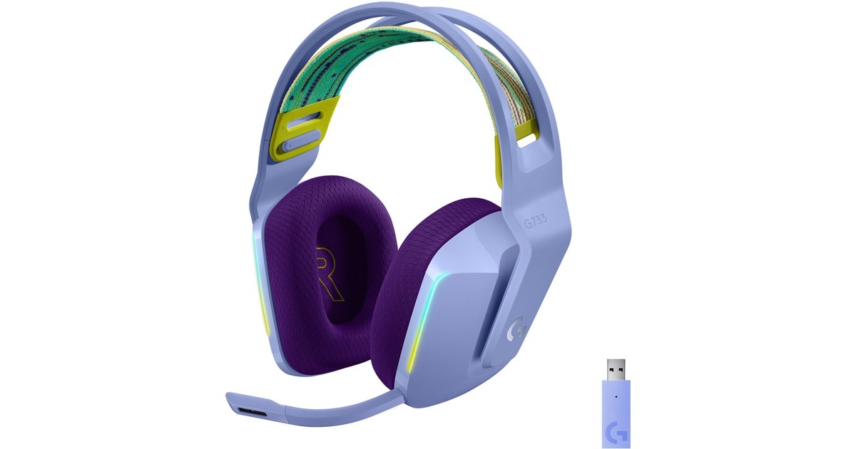 LogitechG733 LIGHTSPEED Wireless RGB  over-ear gaming headset  (Lila, Pc, PlayStation 4)