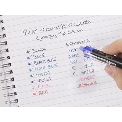 Pilot FriXion Point Clicker - Roller Gel effaçable - 0,5 mm - bleu