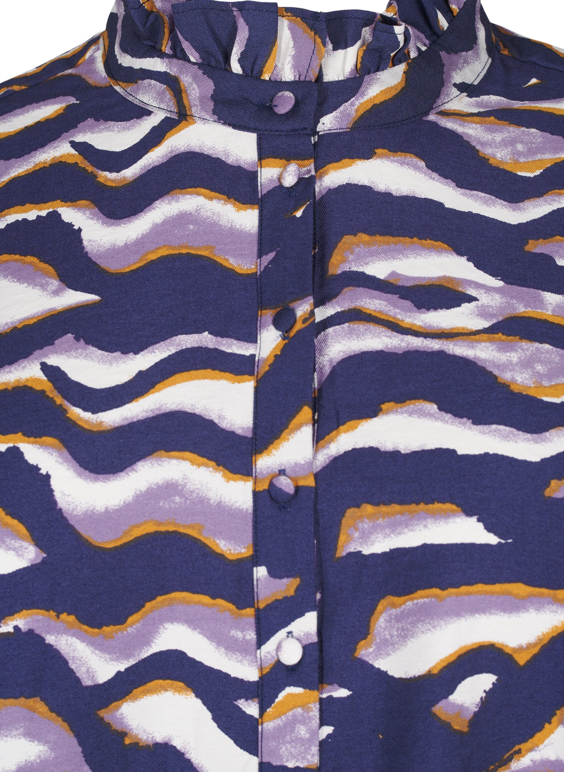 Bluse med print og a-snit