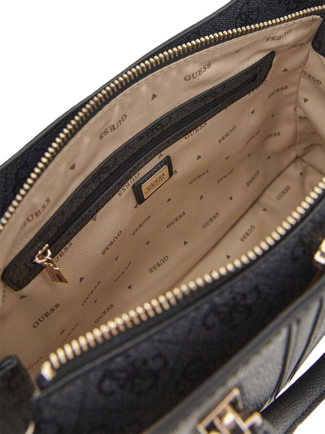 GUESS NOREEN GIRLFRIEND SATCHEL Coal logo