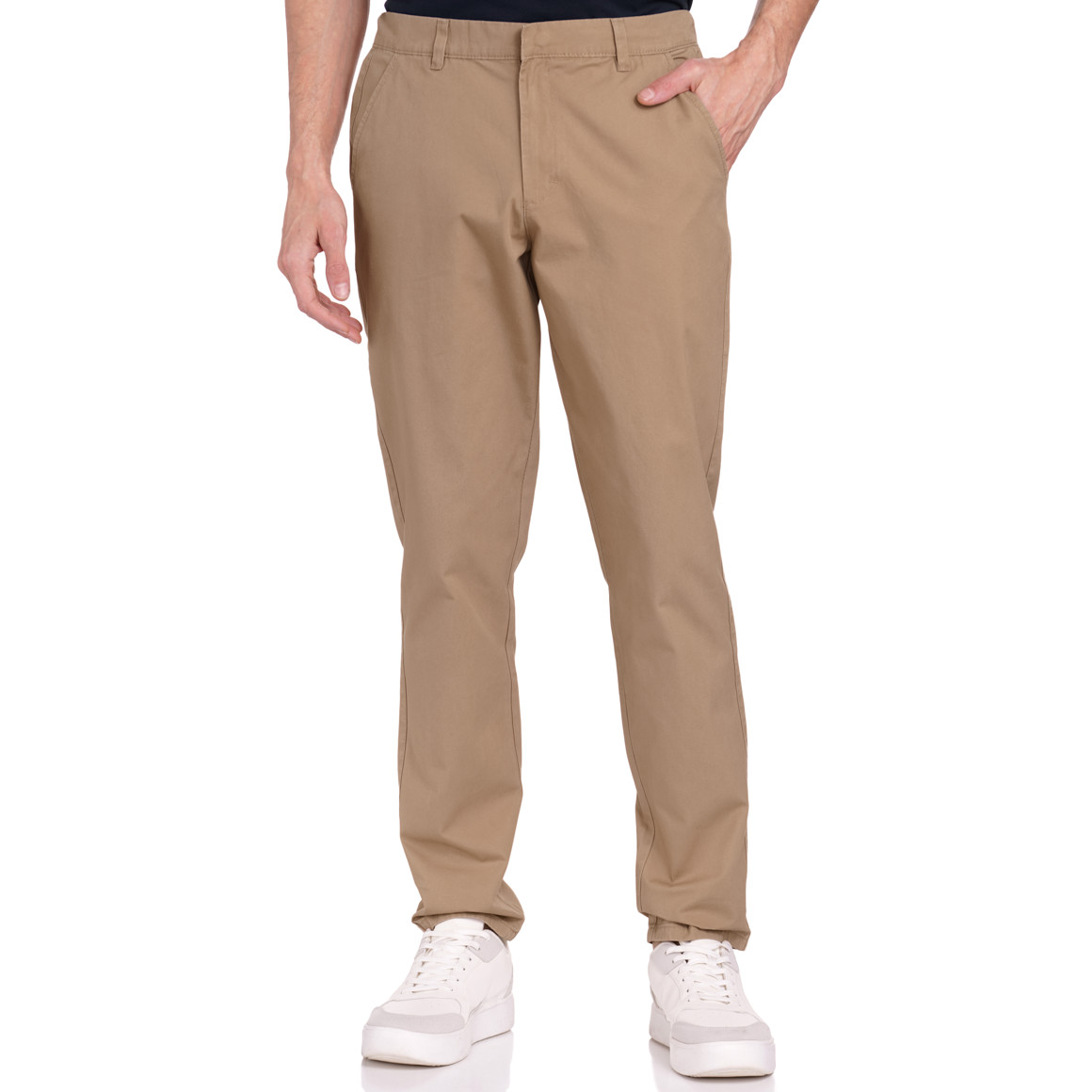 Jonas Nielsen Herren Hose mit elastischem Bund dunkelbeige