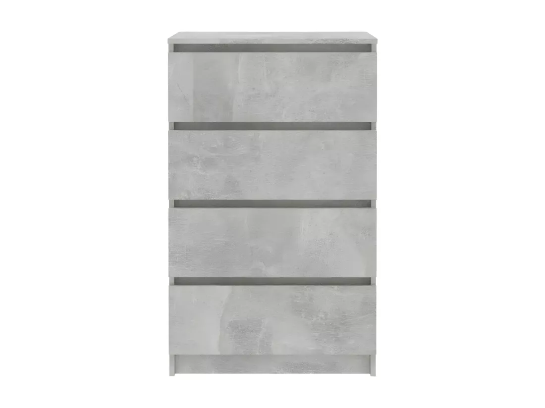 Commode haute 4 tiroirs bois gris effet béton Agency