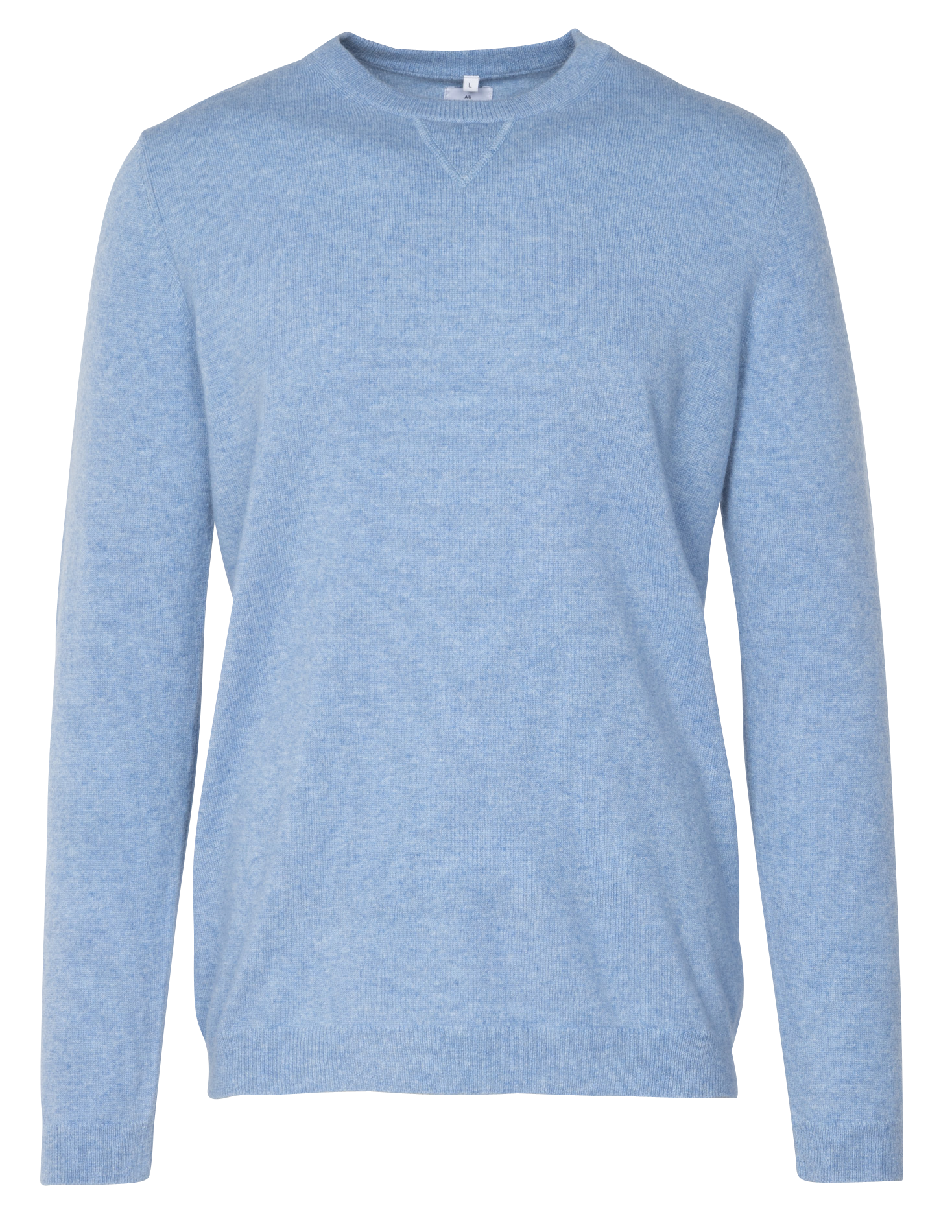 Pull col rond regular fit en cachemire | Bleu