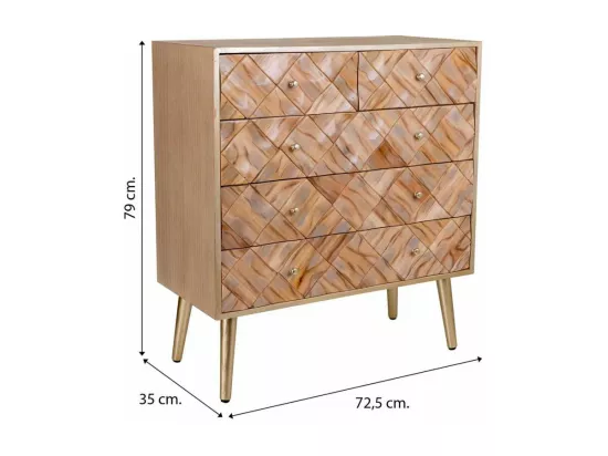 Commode en bois marron 72,5x35x79h