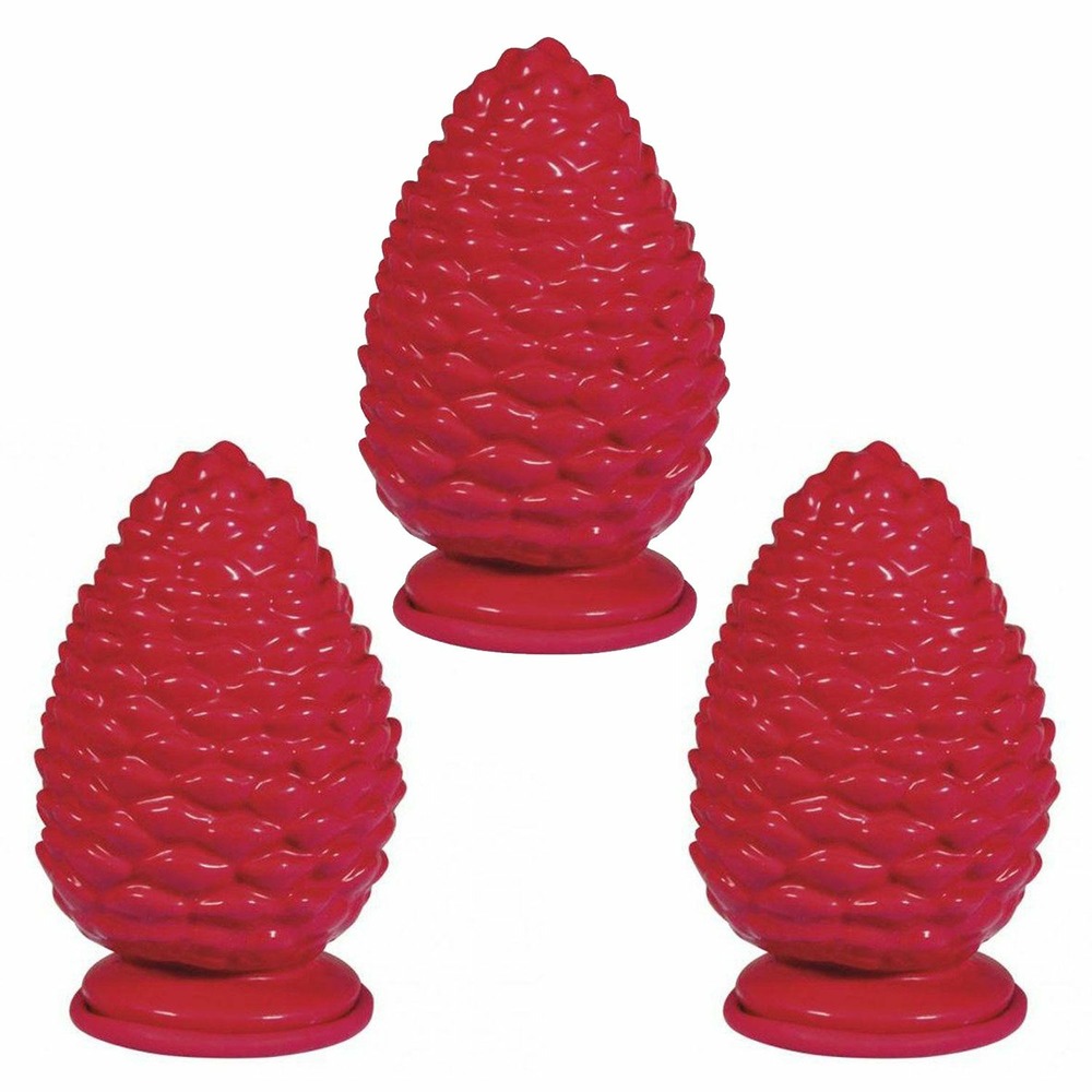 3 moules en latex pomme de pin 15 cm