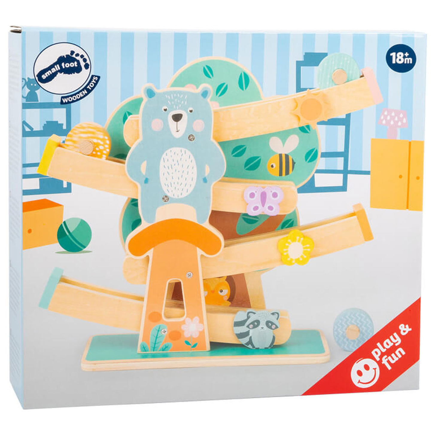 Small Foot-Houten Knikkerbaan Dieren Pastel