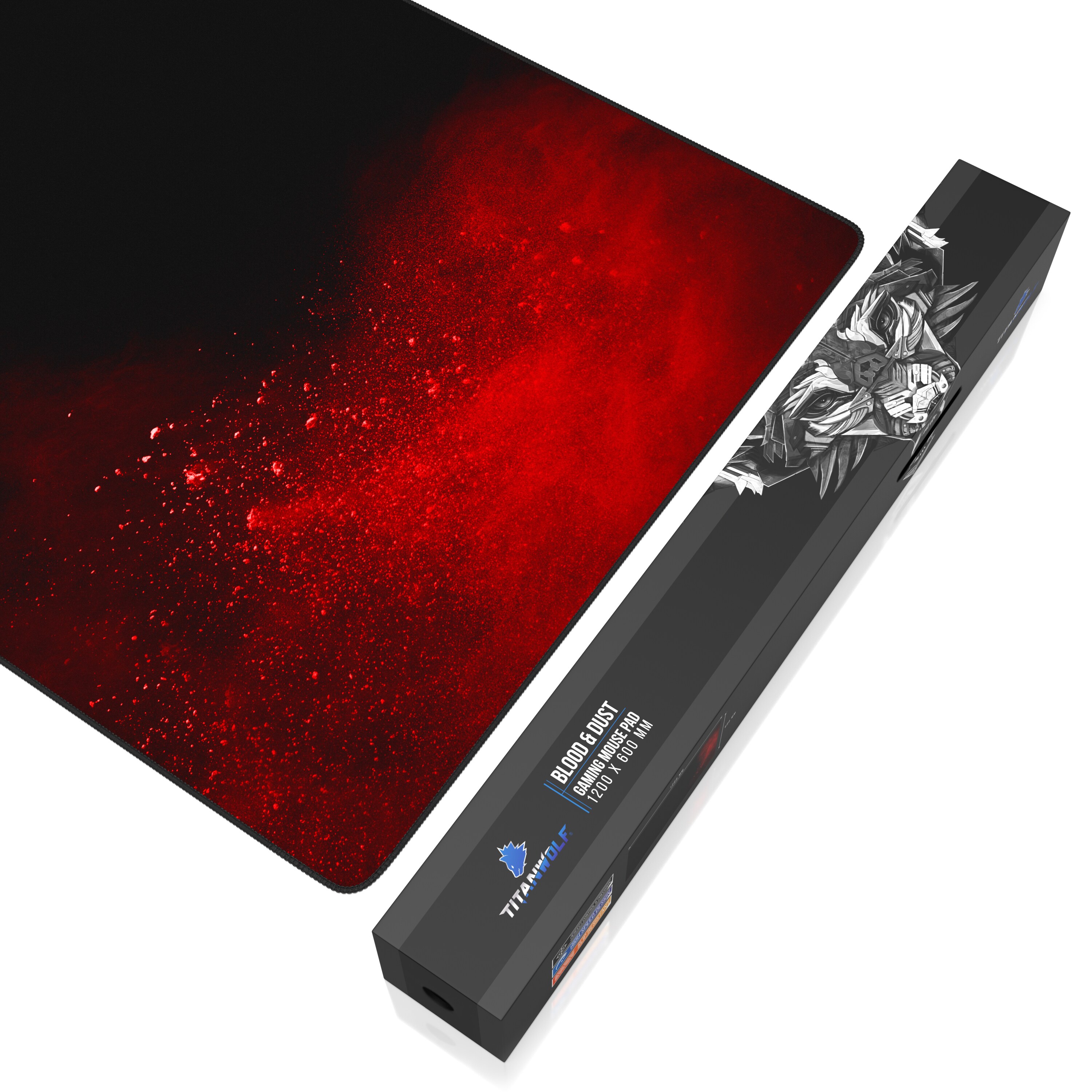 Titanwolf Gaming Mauspad, XXXL Speed Mousepad 1200 x 600 mm, Geschwindigkeit & Präzision, Blood
