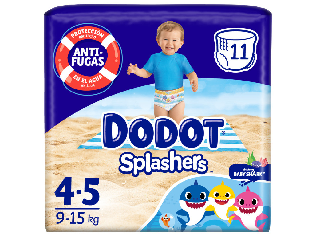 FRALDAS DE BANHO SPLASHERS DODOT T4 9-15KG 11 UN