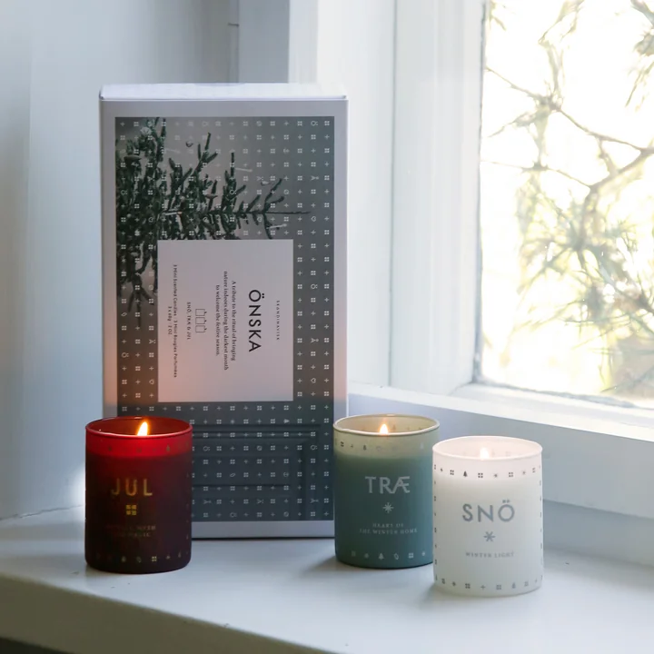 Skandinavisk - Kerzenset Mini, White Christmas (2er-Set)