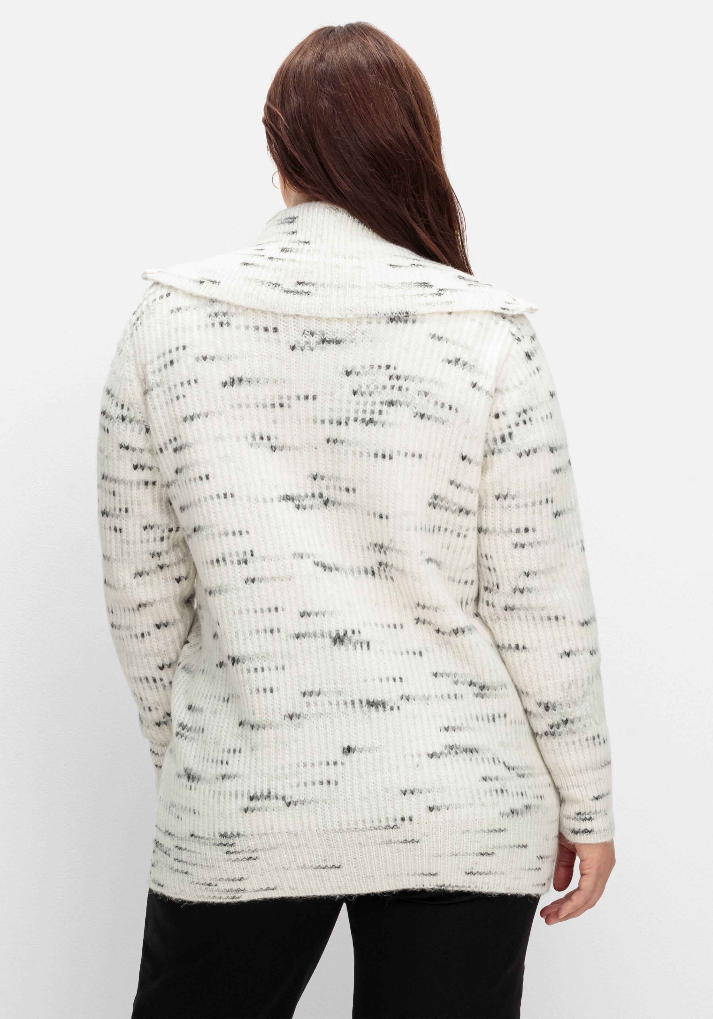 Strickjacke mit Troyerkragen und Reißverschluss
