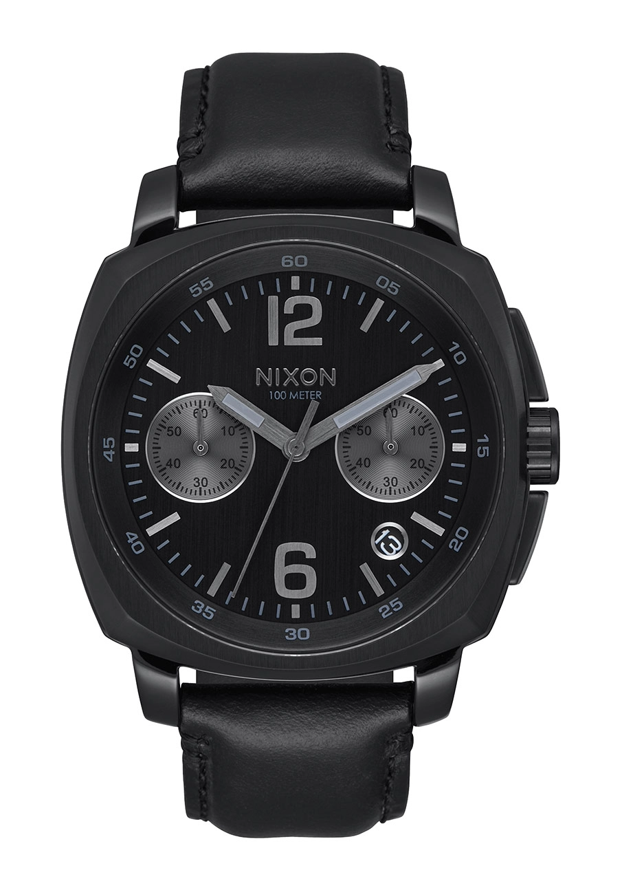 Nixon The Charger Chrono Leather All Black A1073-001