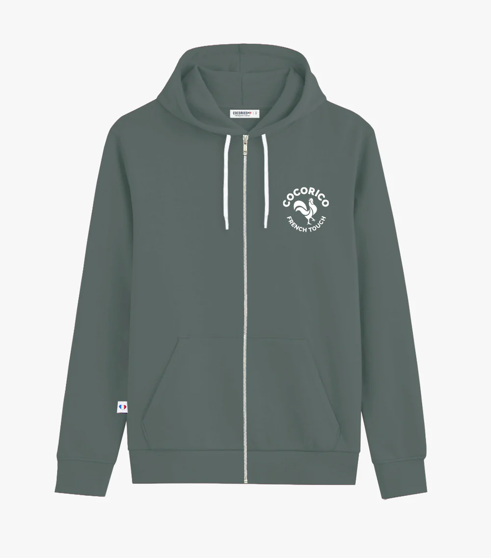 Sweat zippé Homme Sauge - Coq Français