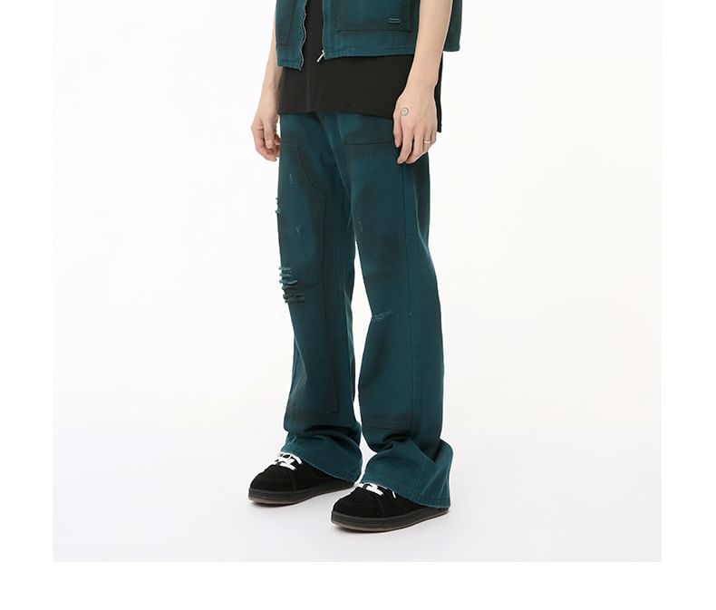 FAERIS - Vest met ronde hals en ritssluiting / Jeans met losse pasvorm en gemiddelde taille