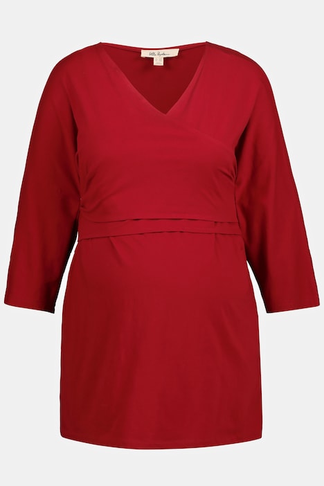 Bellieva-Wickelshirt, V-Ausschnitt, Stilleinsatz, Biobaumwolle, GOTS