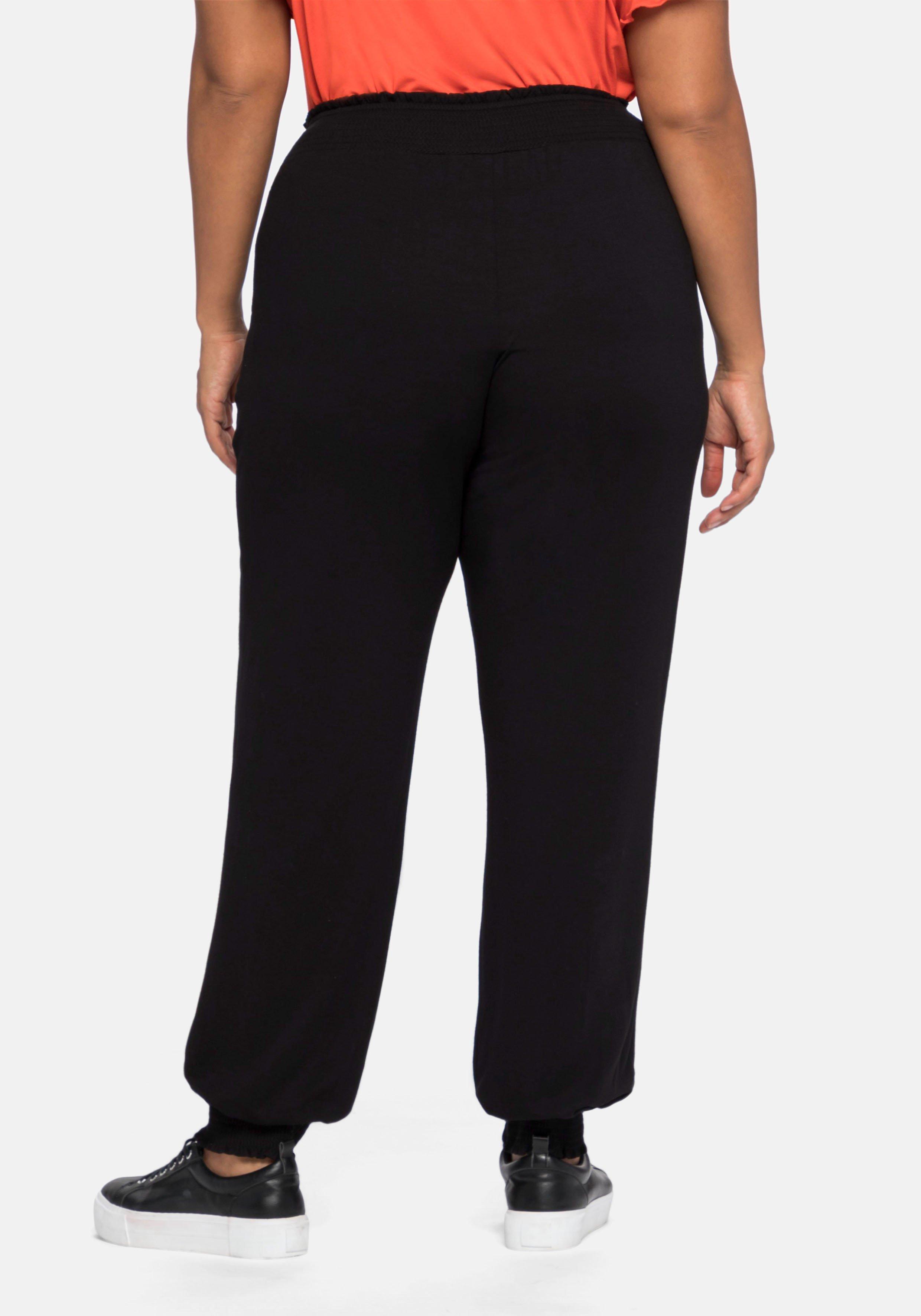 Jerseyhose im Joggpants-Stil, mit gesmoktem Bund