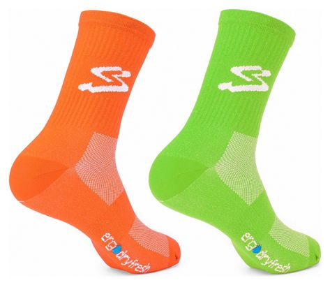 Lot de 2 Paires Chaussettes Spiuk Top Ten Multicouleur