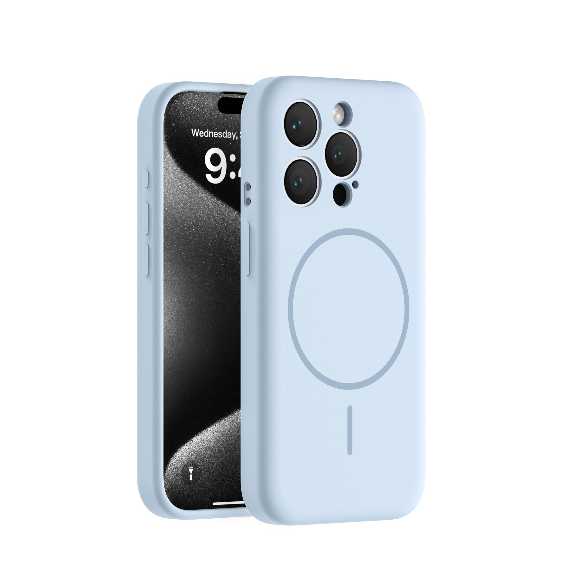 iPhone 16 Pro Max MagSafe (Slim Look) Silikon Case Hülle mit Kameraschutz - Blau