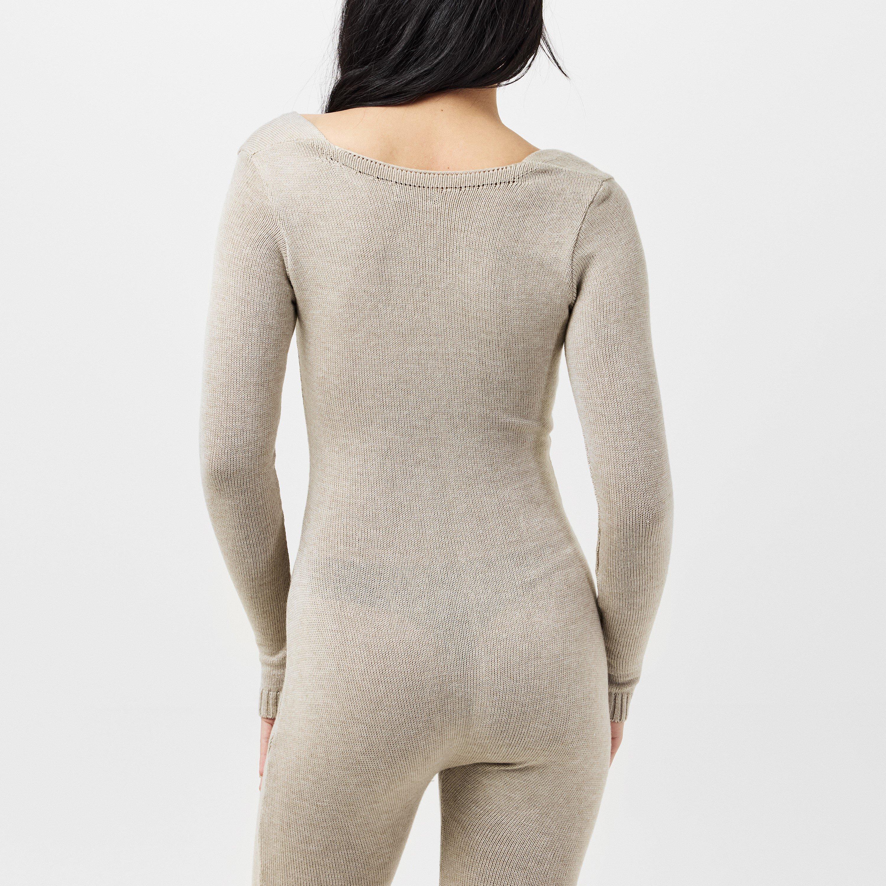 Missy Empire ME Knitted Long Sleeve Jumpsuit Womens