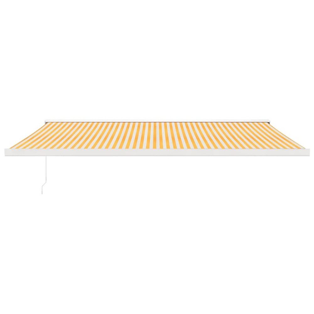 Auvent rétractable jaune et blanc 5x3 m tissu et aluminium