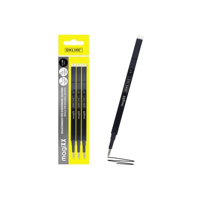 ONLINE magiXX - 3 Recharges pour roller effaçable - noir - 0.7 mm