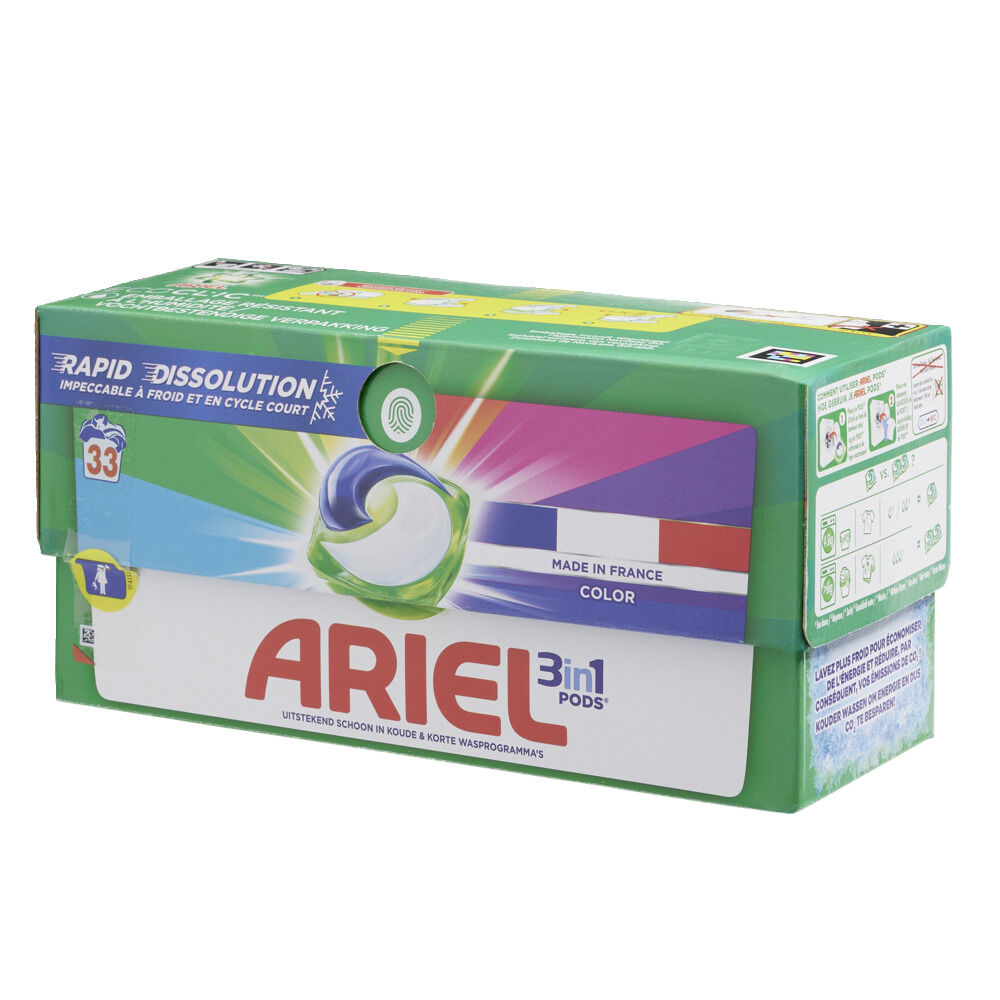 Lessive Ariel 33 capsules Couleur 3 en 1