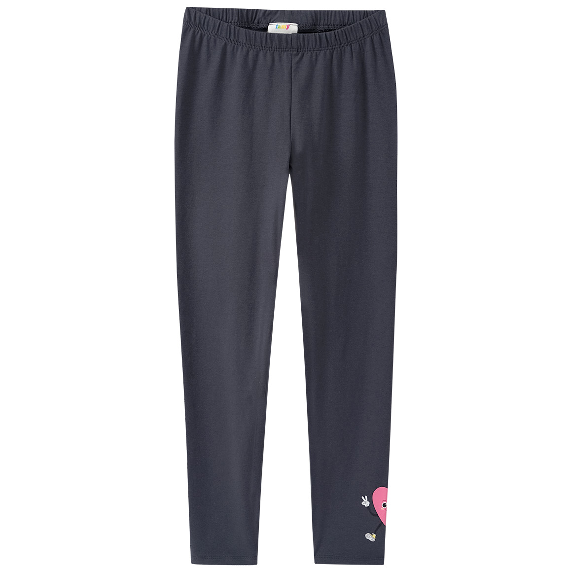 Famy 2 Mädchen Leggings im Set dunkelgrau / pink