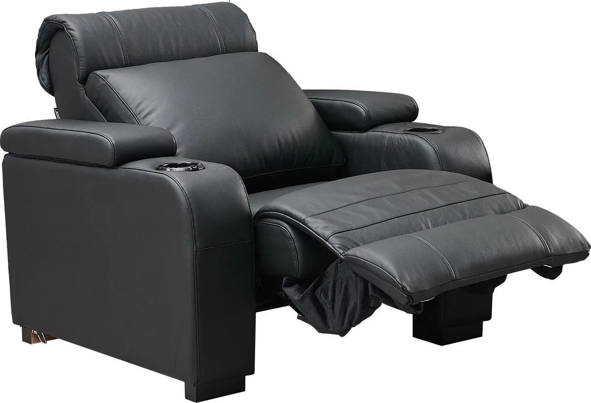 Lumene Hollywood Luxury III Noir (1 place, cuir synthétique) Fauteuils cinéma