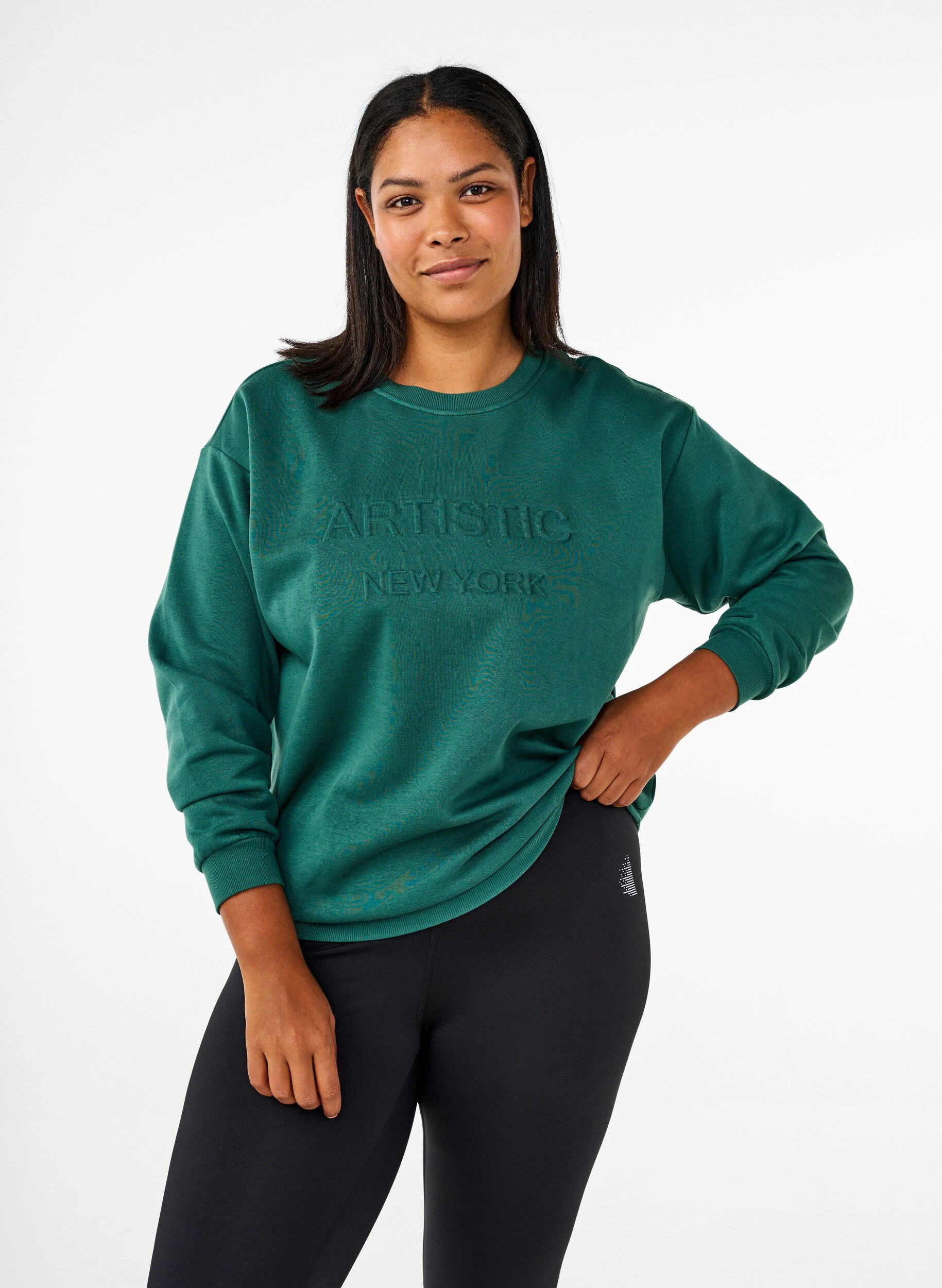 Sweatshirt med tekst i frotté